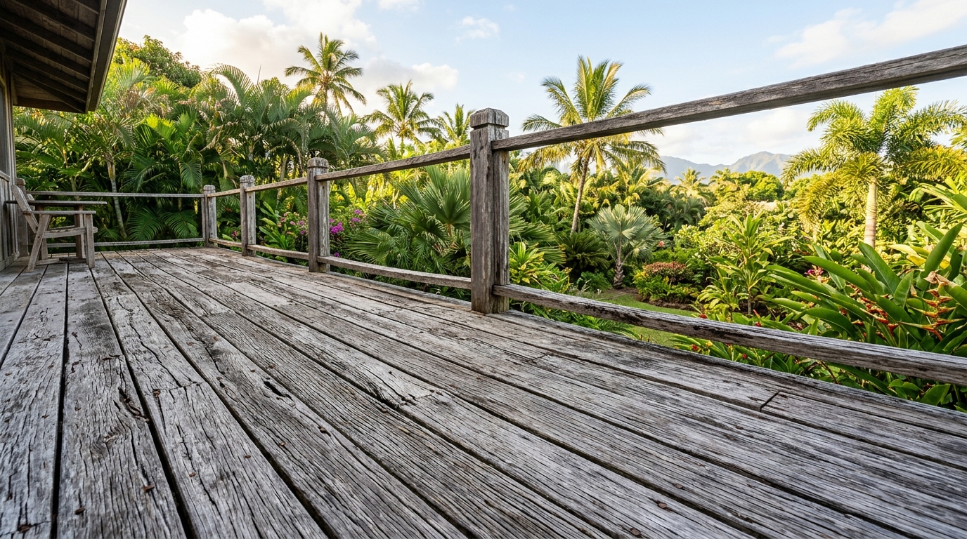 Weathered Dried Out Wooden Deck
